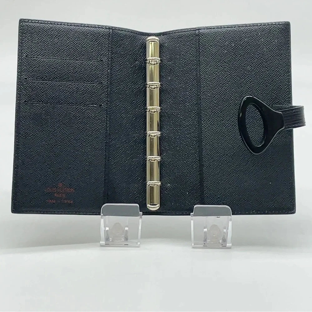Authentic Louis Vuitton Epi Noir Agenda PM R20092 Day Palnner W/Box GUC